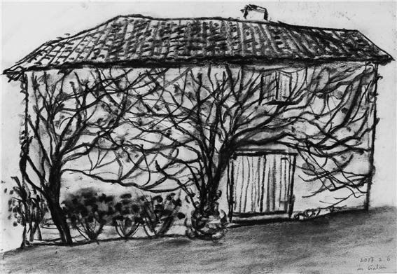 어떤집 charcoal on paper 29*42 2017