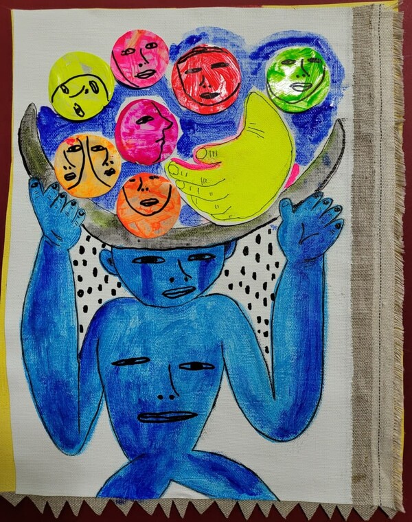 무제.캔버스에 혼합재료.32×35  2021