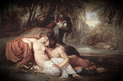 십자군 전쟁을 소재로 한 서사시가 원작인 헨델의 오페라 리날도. 리날도와 아르미다, 프란체스코 하에즈(1791~1882) 