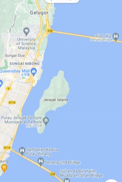 말레이시아 페낭 옆에 붙어있는 제레작섬. (사진=구글 맵)