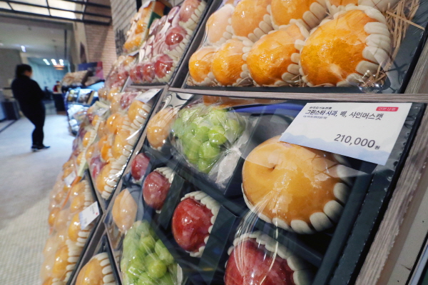 지난 1월 서울의 한 백화점에 진열된 프리미업급 설 선물세트 (사진=뉴스1)