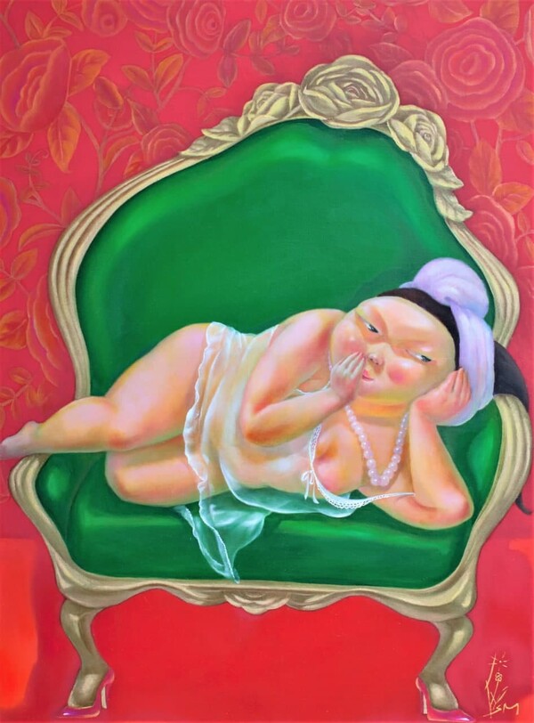 그녀의 정원-red 40.9×53 oil on canvas 2021 