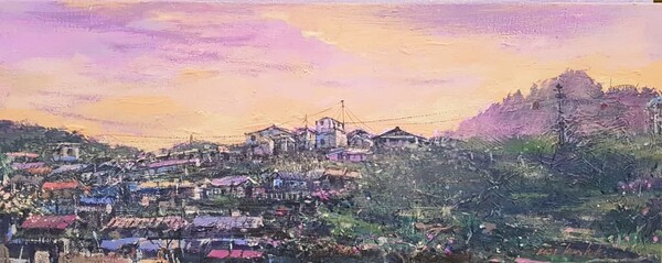 온금동 연가 72.7×29 acrylic on canvas 2021 / 사진 제공 = 김건국