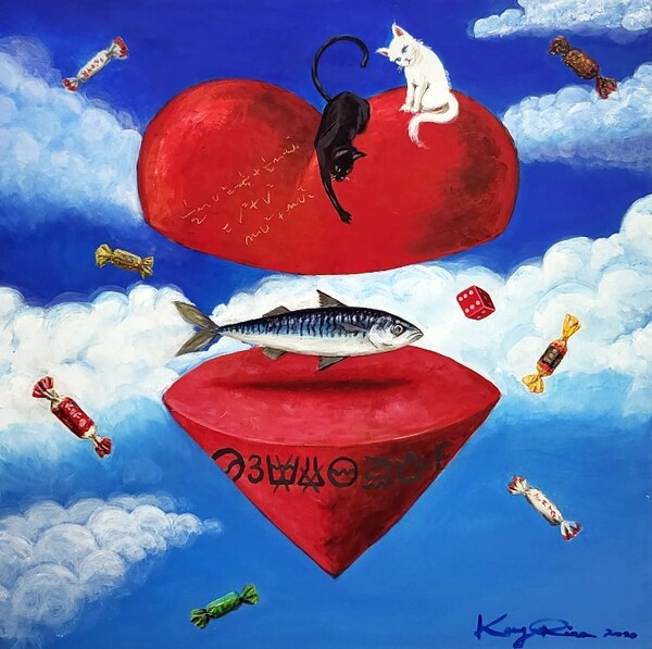 Together, 91×91㎝, Acrylic on canvas, 2020 / 사진 제공 = 갤러리 위