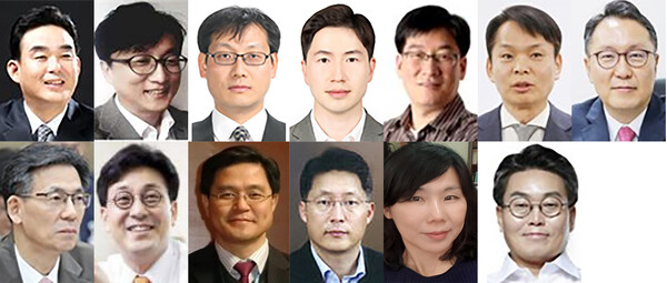 위 사진 왼쪽부터 최철규 국민통합비서관, 임헌조 시민소통비서관, 이인호 인사제도비서관, 이원모 인사비서관, 이상협 디지털소통비서관, 이병화 기후환경비서관, 박민수 보건복지비서관. 아래 사진 왼쪽부터 복두규 인사기획관, 김영태 국민소통관장, 김성회 종교다문화비서관, 김민석 고용노동비서관, 권성연 교육비서관, 강훈 국정홍보비서관.(사진=뉴스1 / 당선인 대변인실 제공) 