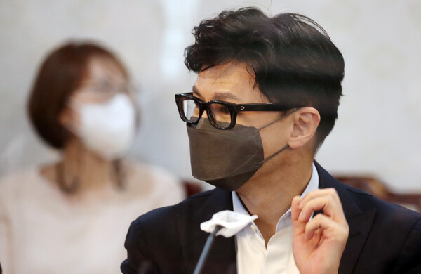 24일 서울 종로구 세종대로 정부서울청사에서 열린 규제혁신장관회의에 참석한 한동훈 법무부장관.(사진=뉴스1)