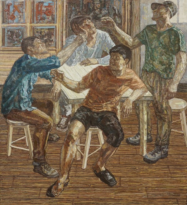 해장국집 사람들 oil on linen 180×165㎝ 2020~2022 / 사진제공 = 류장복 작가