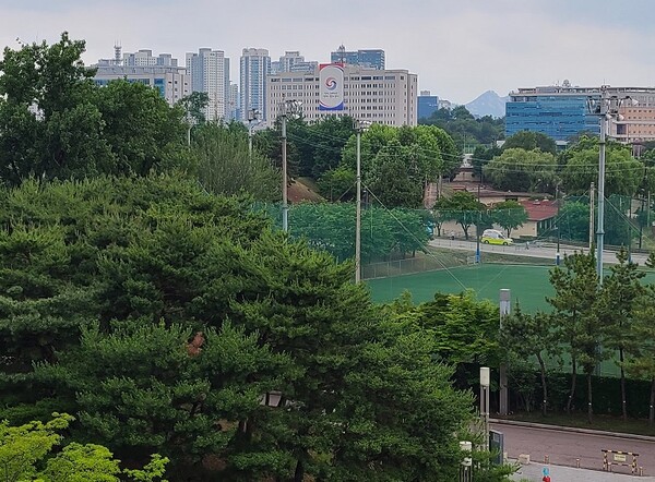 국립중앙박물관 용극장에서 바라본 대통령실. (사진=뉴스1)