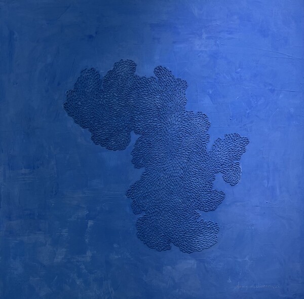 Ruarh-sB 2022 Acrylic & Diamond powder on panel W100 x H100 / 사진 제공 = 문상미 작가