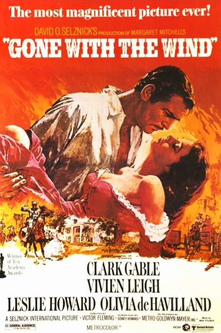 불멸의 소설이 낳은 불멸의 영화 '바람과 함께 사라지다' 포스터, 1939