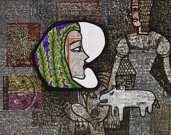 내 목소리. 캔버스에 종이, 아크릴, 116.8*91 cm 50호 2007 