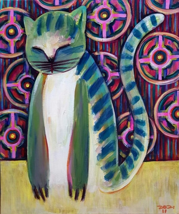 나는 생각한다 고로 존재한다. 캔버스에 아크릴, 45.5*53cm 2021