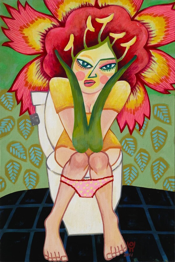 무엇이 나올까. 캔버스에 아크릴, 40.9*27.3 cm 6호 2011 