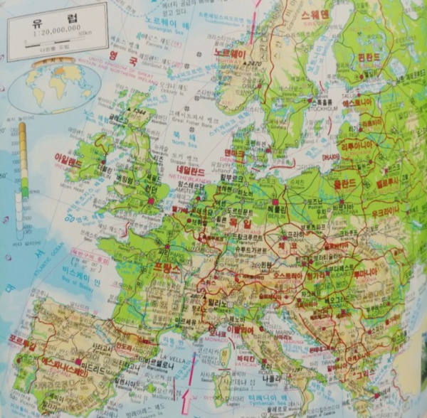 상상여행의 도구로 사용된 중학교 교과서 지리부도 유럽편