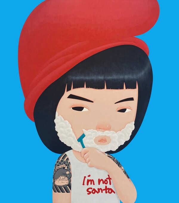 Adult Child (I’m not Santa), 124×140cm, Acrylic on korean paper, 2022