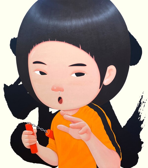 Adult Child (Bruce Lee-lll), 124×140cm, Acrylic on korean paper, 2022