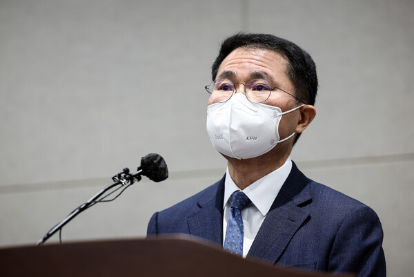 여운국 고위공직자범죄수사처(공수처) 차장이 지난 5월 4일 경기 정부과천청사 공수처에서 '고발 사주' 사건 수사결과를 브리핑하고 있다. (사진=뉴스1)