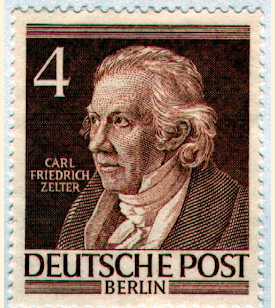 독일우체국이 발행한 멘델스존의 스승 첼터의 기념우표