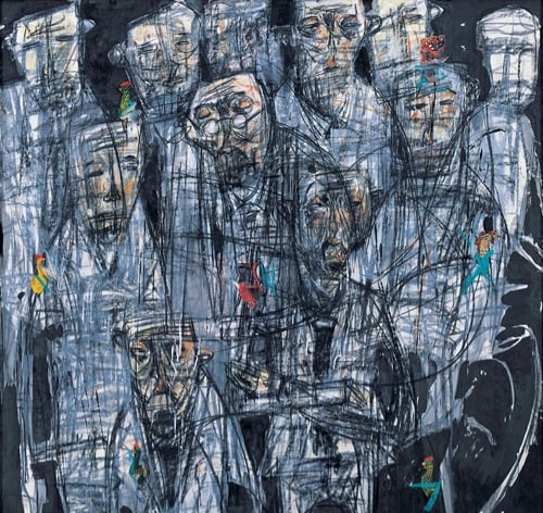 줄서기, 132×132 cm mixed media 2008 / 사진= 스튜디오 끼 제공