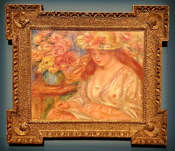 피에르 오귀스트 르누아르(1841~1919) / '노란 모자에 빨간 치마를 입은 앙드레(독서)', 1917~1918, 46.5×57cm