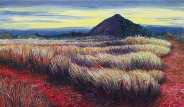 레몬빛 하늘이 있는 거문오름 53×91cm Oil on Canvas 2015 / 제공 = 김상경 작가