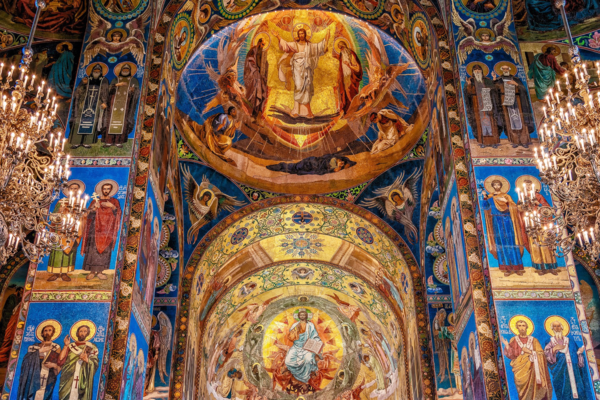 정교회 성당의 화려한 실내 문양 (출처, pixabay)