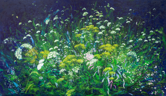 Shine(야생화) 194×112cm Oil on canvas 2018 / 제공 = 정옥화 작가