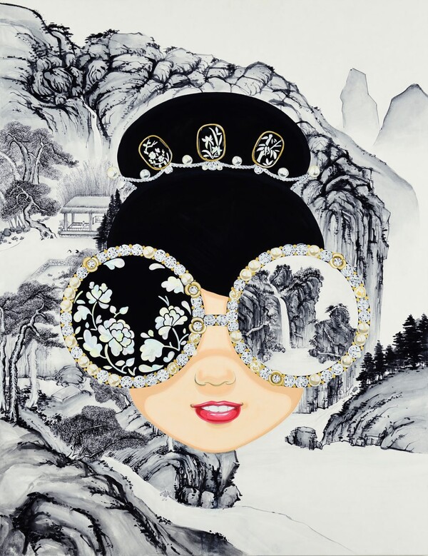 Sealed smile, 2022, Colored on Korean paper, 193ⅹ130cm / 제공 = 비트리 갤러리