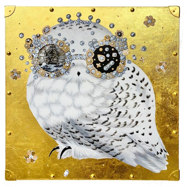 The Fancy Spirit-Trunk(M), 2022, Diamond and crystal, Acrylic on canvas, 50ⅹ50cm / 제공 =비트리 갤러리