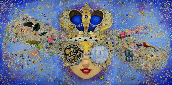 Seaeled smile. 2019. Color on Korean paper. 193x390cm / 제공 = 김지희 작가