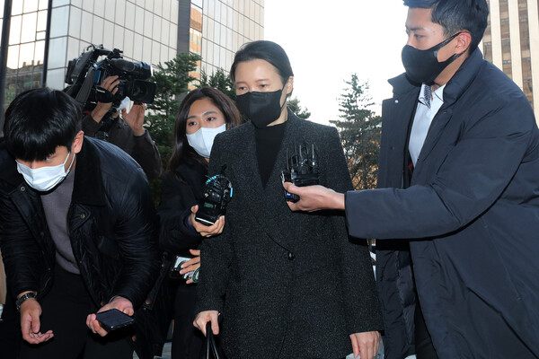 이태원 참사 당시 서울경찰청 상황관리관으로 근무했던 류미진 총경이 18일 경찰 조사를 받기 위해 서울 마포구 이태원 참사 특별수사본부에 출석하고 있다. (사진=뉴스1)