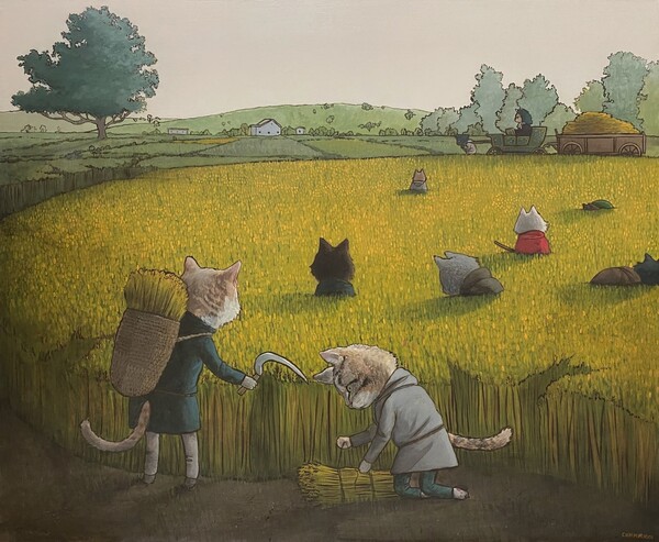 18th Century Labouring, Acrylic on panel, 72.8×60.5cm 2022