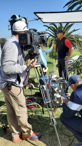 최종 합계 1오버파 공동45위로 4라운드를 끝마친 우즈가 소감을 밝히고 있다. (리비에라CC=봉화식 객원특파원)