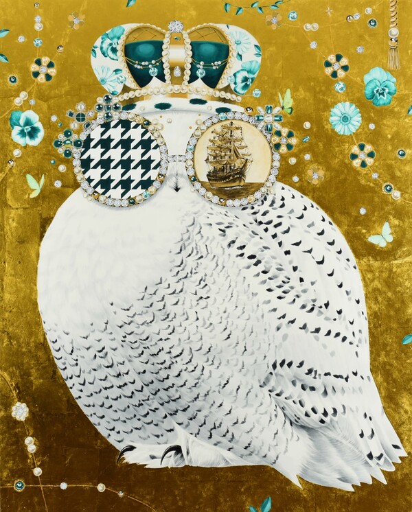 The Fancy Spirit 2023 colored on Korean paper Applied 24k Gold leaf 163×130cm