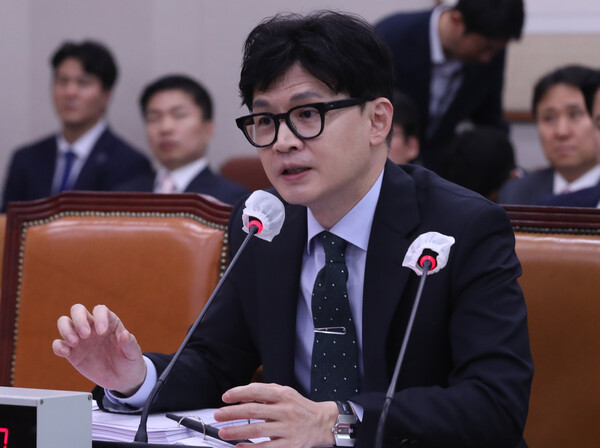 한동훈 법무장관이 20일 오후 서울 여의도 국회에서 열린 법제사법위원회 전체회의에서 의원들의 질의에 답변 하고 있다. (사진=뉴스1)