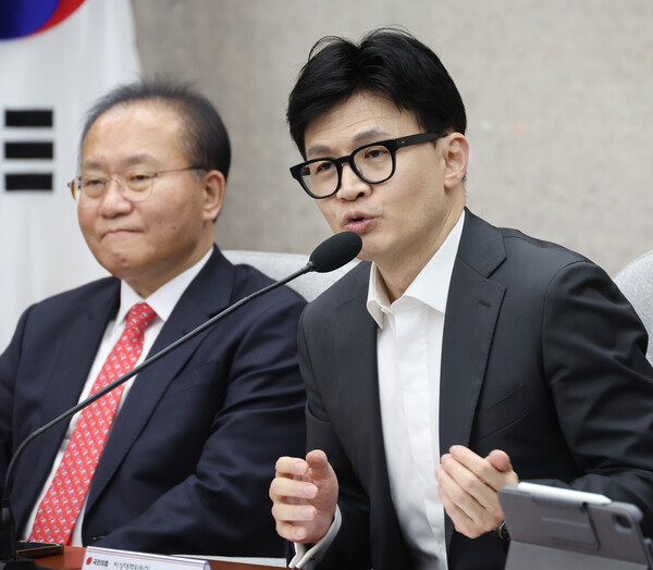 국민의힘 한동훈 비상대책위원장이 15일 국회에서 열린 제22대 총선 공약개발본부 출범식에서 발언하고 있다.(사진=연합뉴스)