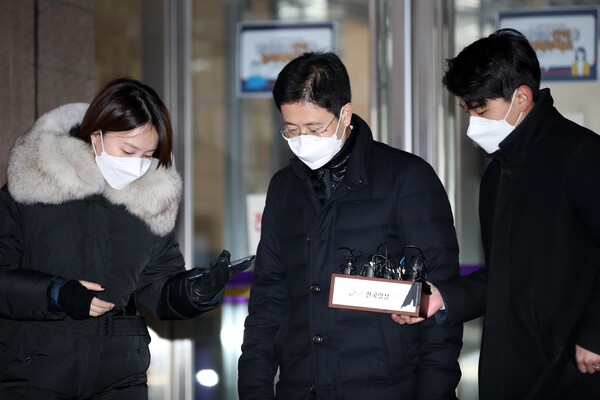 2020년 12월 15일 오후 손준성 당시 대검 수사정보정책관이 경기도 정부과천청사 법무부에서 열린 윤석열 검찰총장에 대한 검사 징계위원회 2차 심의에서 증인심문을 마치고 나오고 있다. (사진=뉴스1)