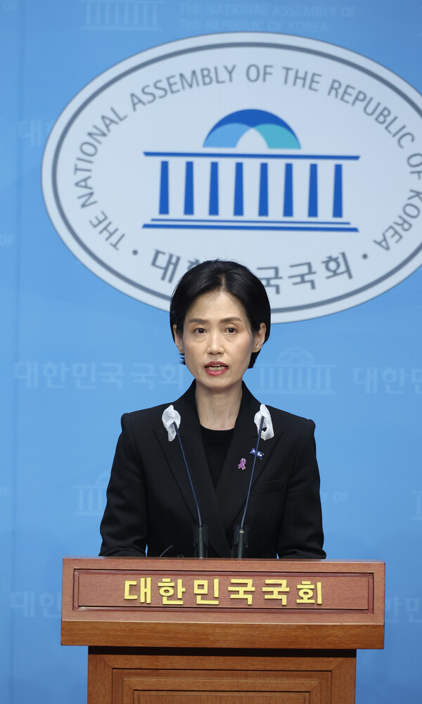 박은정 조국혁신당 당선인이 24일 국회에서 채상병 사망사건 의혹 관련 기자회견을 하고 있다. (사진=연합뉴스)