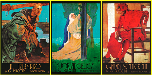 로마 리리카극장의 푸치니 3부작 포스터.