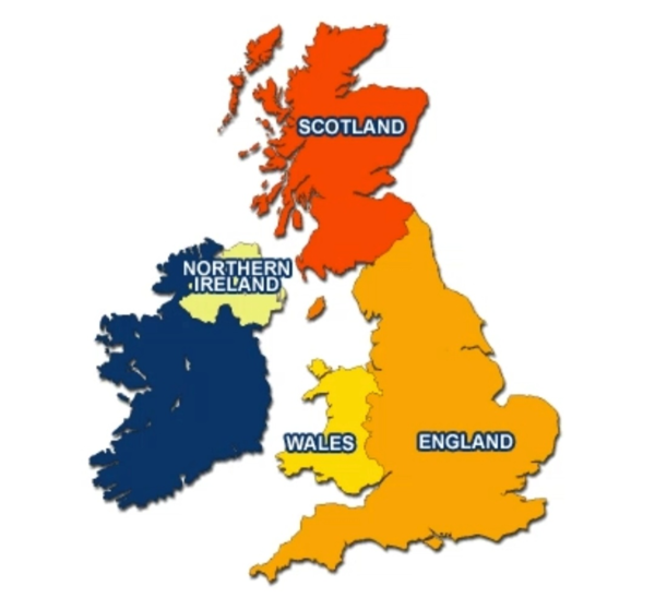 UK를 구성하는 4개의 나라.