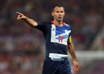 2012 런던 올림픽에 GB의 유니폼을 입고 출전한 웨일스의 축구 영웅 라이언 긱스.