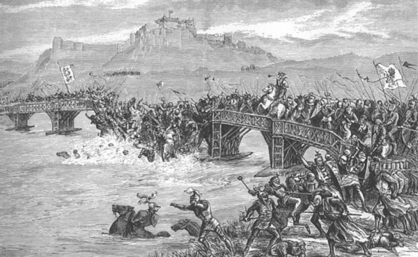 1297년 벌어진 스털링 다리 전투. 윌리엄 월레스의 스코틀랜드가 잉글랜드에게 대승을 거둠.