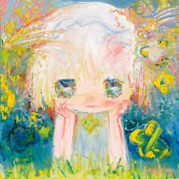 Dreaming, 76 x 76 x 2.5 cm Oil and acrylic on canvas 2024.