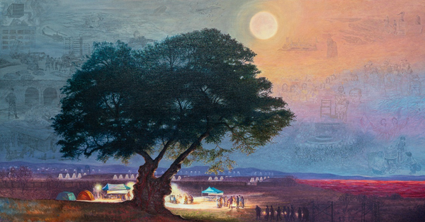 김화순_우리는 앞으로 몇번의 만월을 볼 수 있을까_oil on canvas_157×300cm_2024.