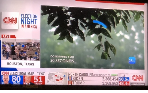 2020년 미국 대선 때 CNN의 개표 방송 화면.