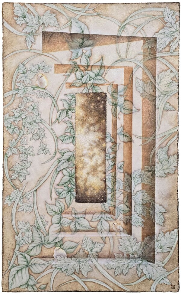 어느 시간(A certain time-Smoky quartz) no.8, Mixed Media on Canvas,130.3×80, 2024