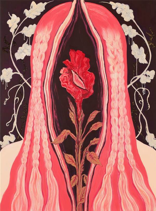 붉은여왕1 캔버스에 과슈 아크릴, 13.3*97cm 2024