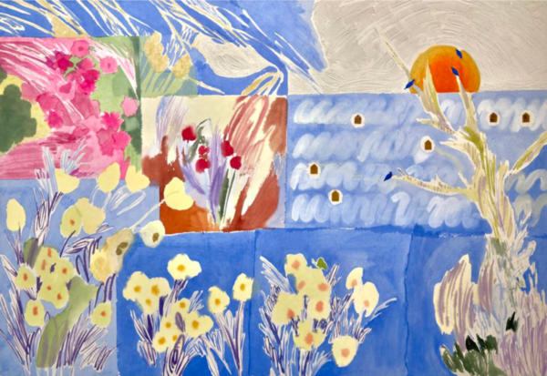 깨어나는 봄 Awakening Spring 2022, 137 x 197 cm 장지에 혼합재료.