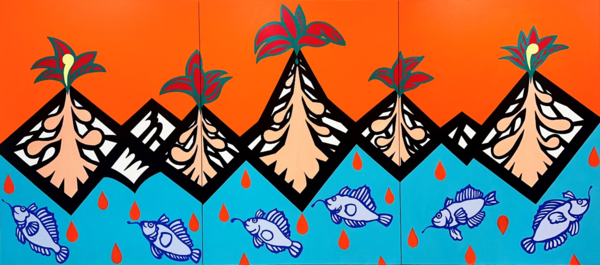  내가 사랑하는 그대가 얼음 밑에 살아서 Acrylic on canvas 145.5x336cm 2023