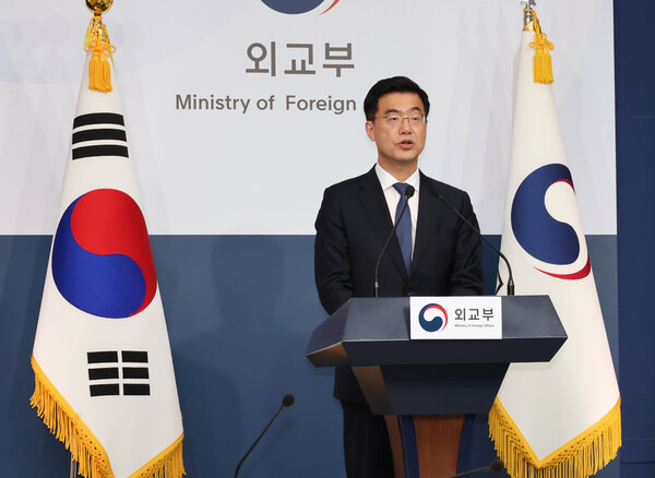이재웅 외교부 대변인이 1일 서울 종로구 정부서울청사 별관에서 정례브리핑을 하고 있다.